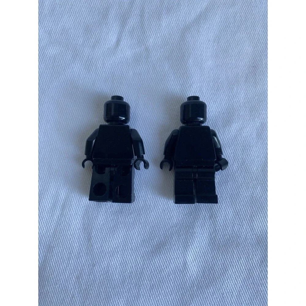 Lot of 2 Lego Plain Black Minifigure Monochrome Figure Gentleman #15